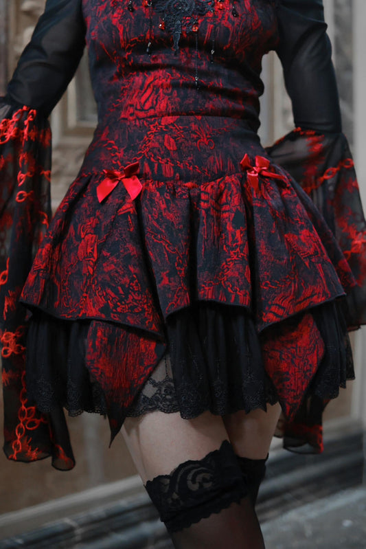 Halloween Gothic Puffy Lace Skirt