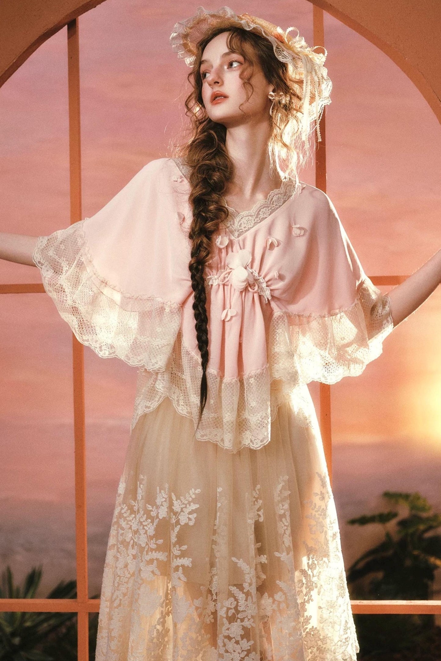 French V-Neck Lace Top