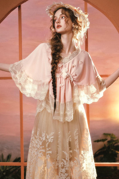 French V-Neck Lace Top