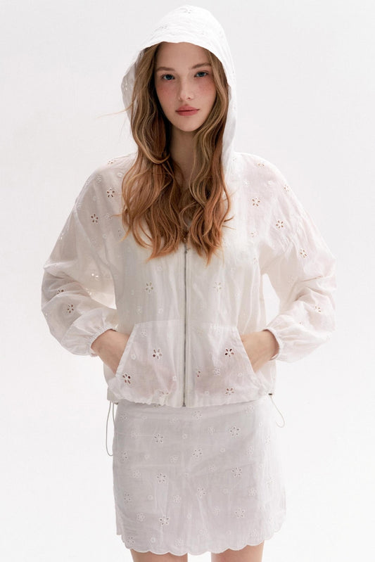 Cotton Lace Cropped Coat