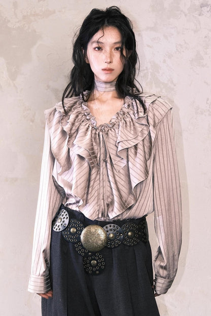 Vintage Bronze Ruffled Shirt