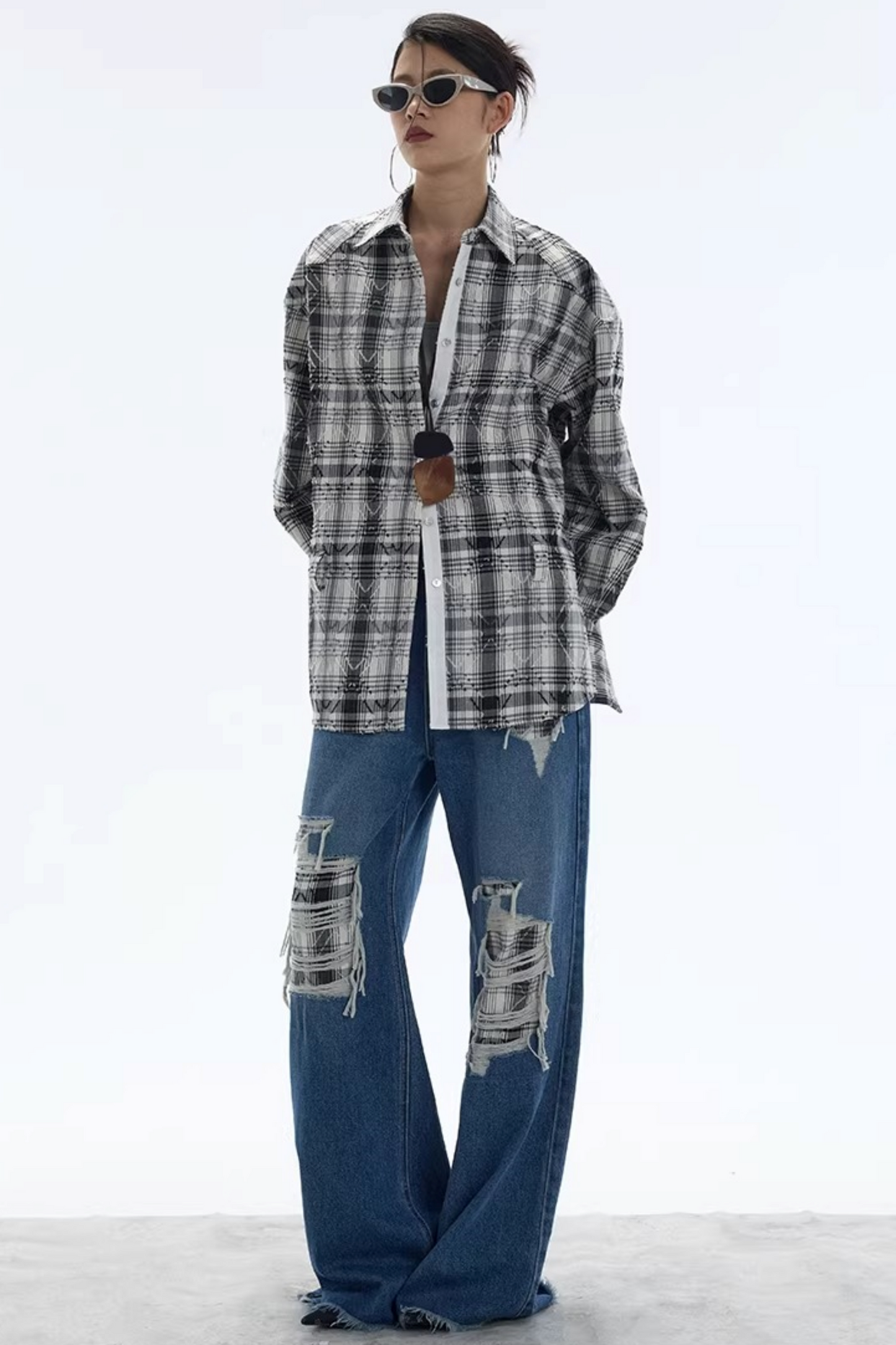 Plaid Checkered Shirt Jacket