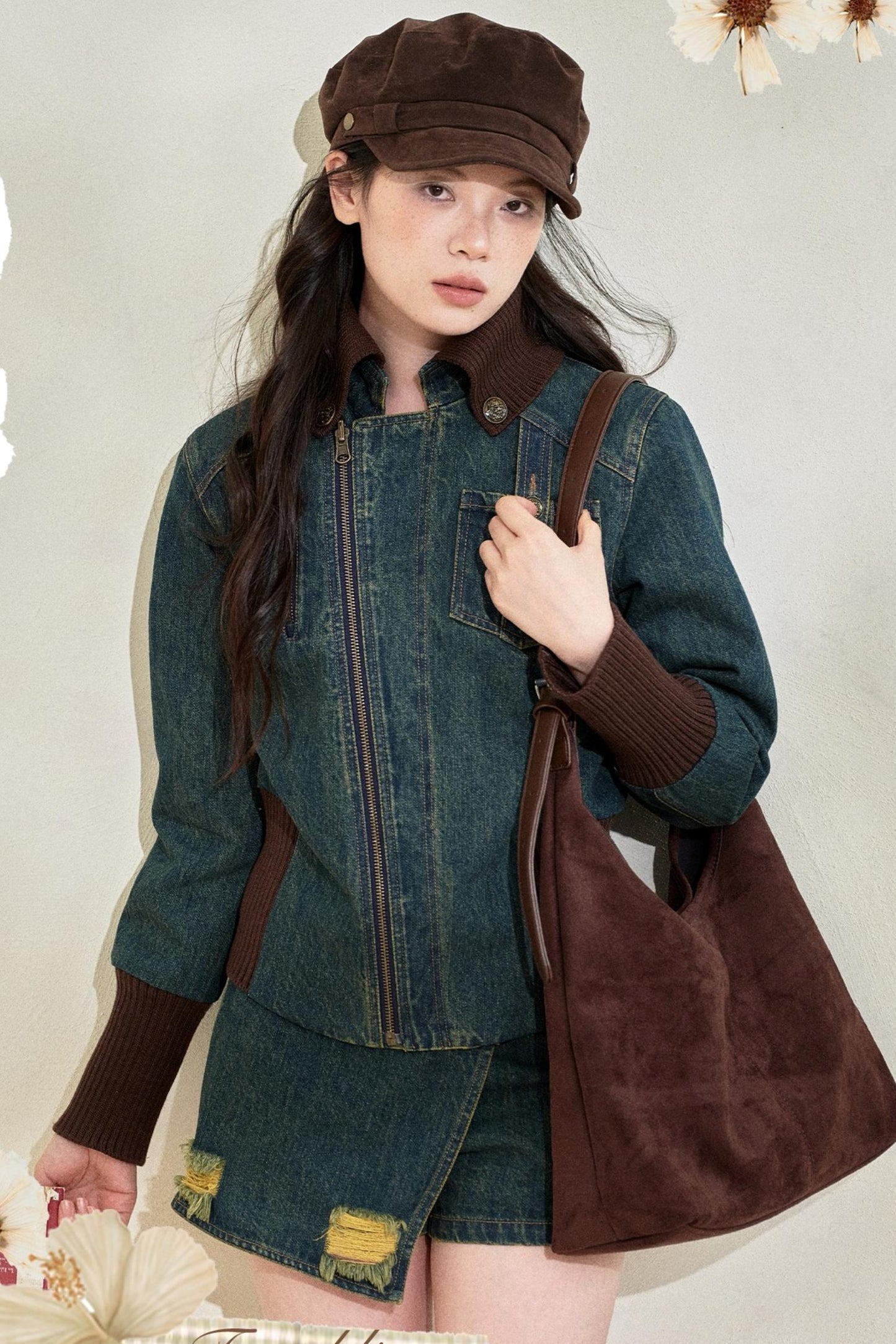 Vintage Denim Cropped Jacket Set-Up