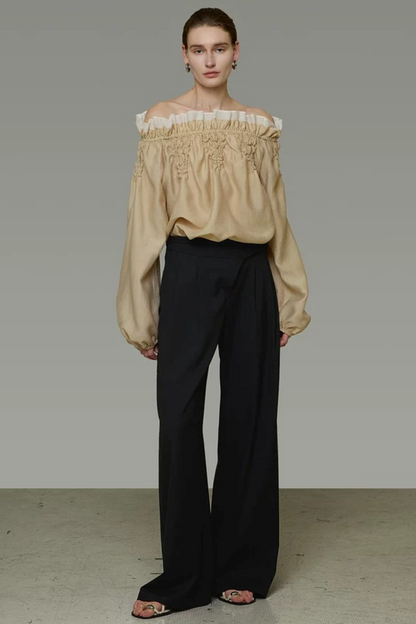Unspoken Ruffled One-Shoulder Blouse