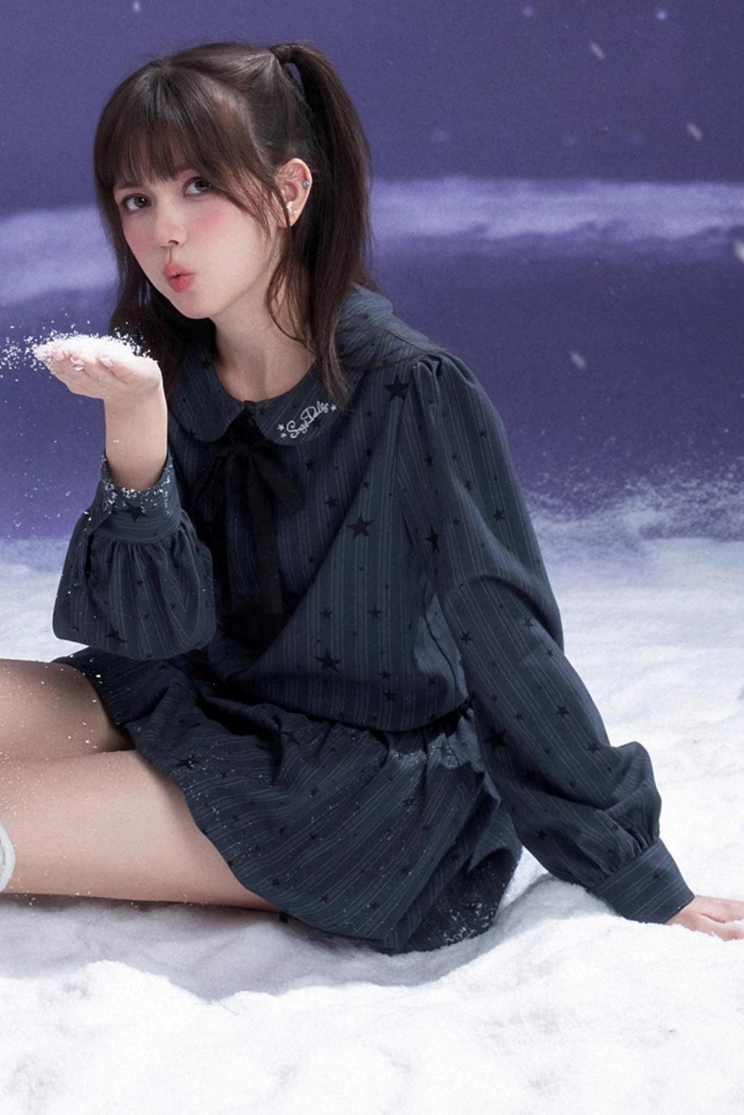 Dark Night Blue Bud Dress Set-Up