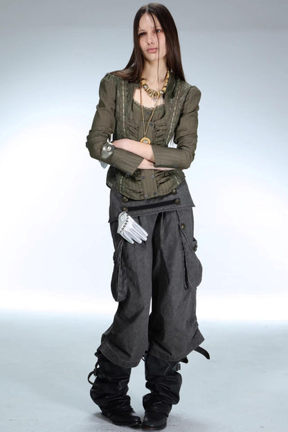 Retro Low-Waist Cargo Pants