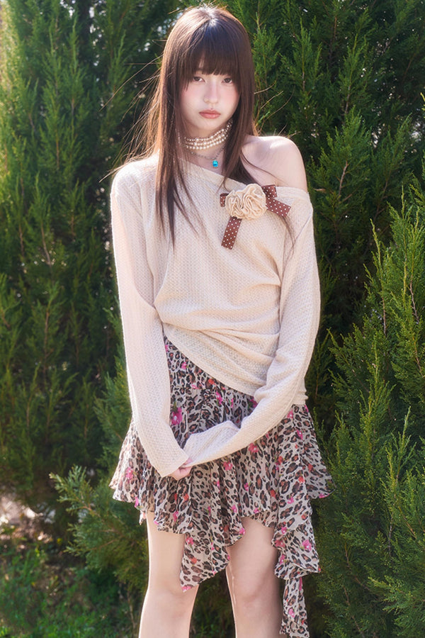 Slouchy Floral Knit Tee