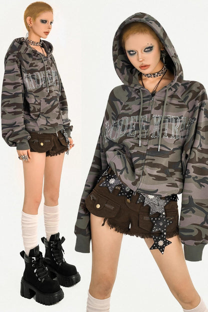 American Vintage Camouflage Hooded Sweatshirt