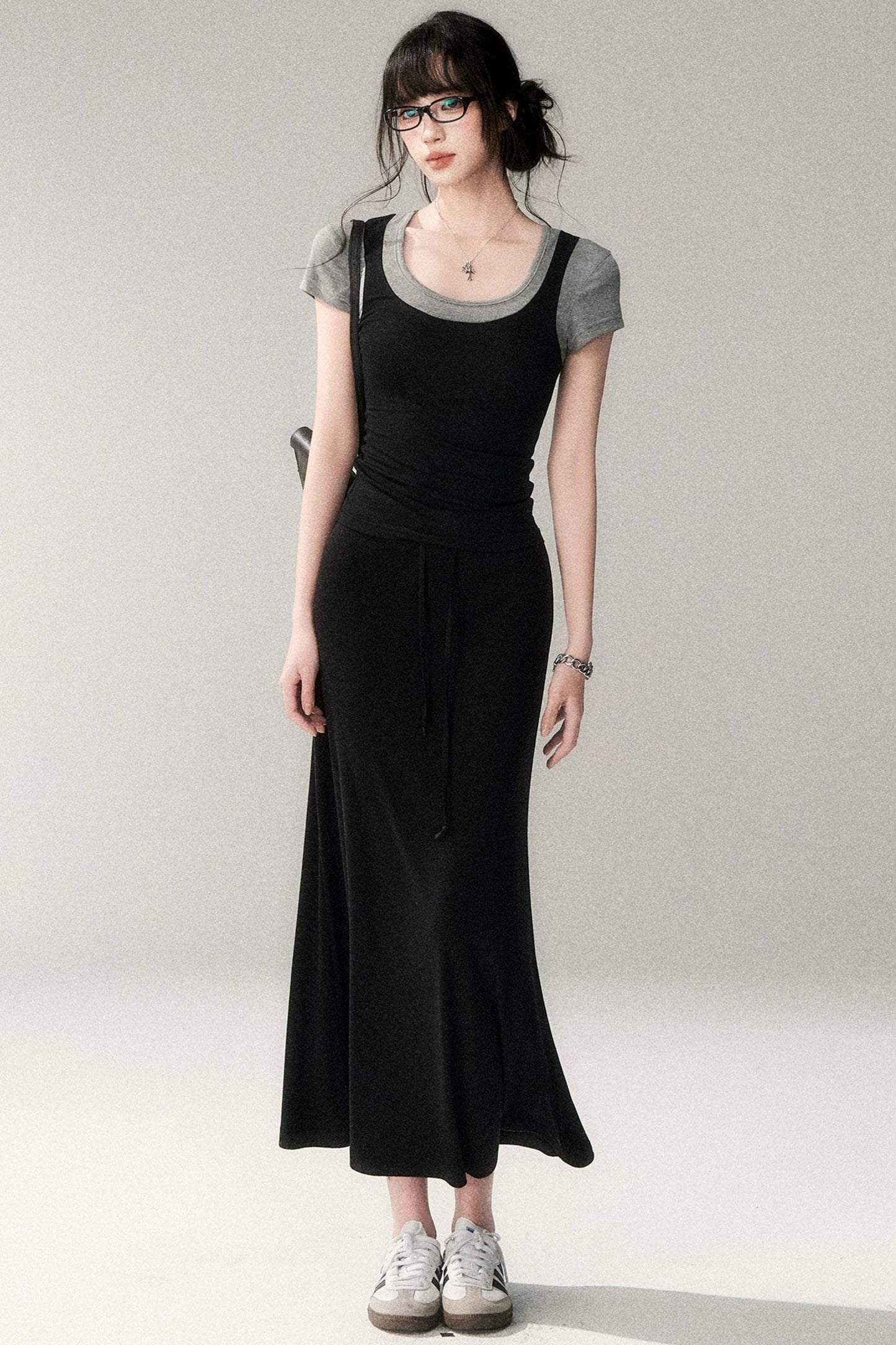 Gonna in maglia di lana e Tencel