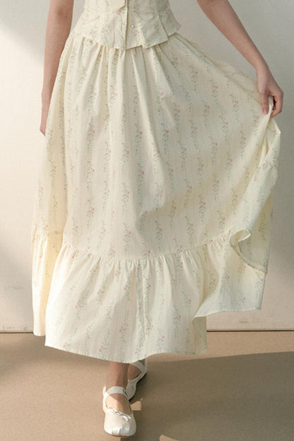 Floral Tie Bubble Sleeve Set-Up