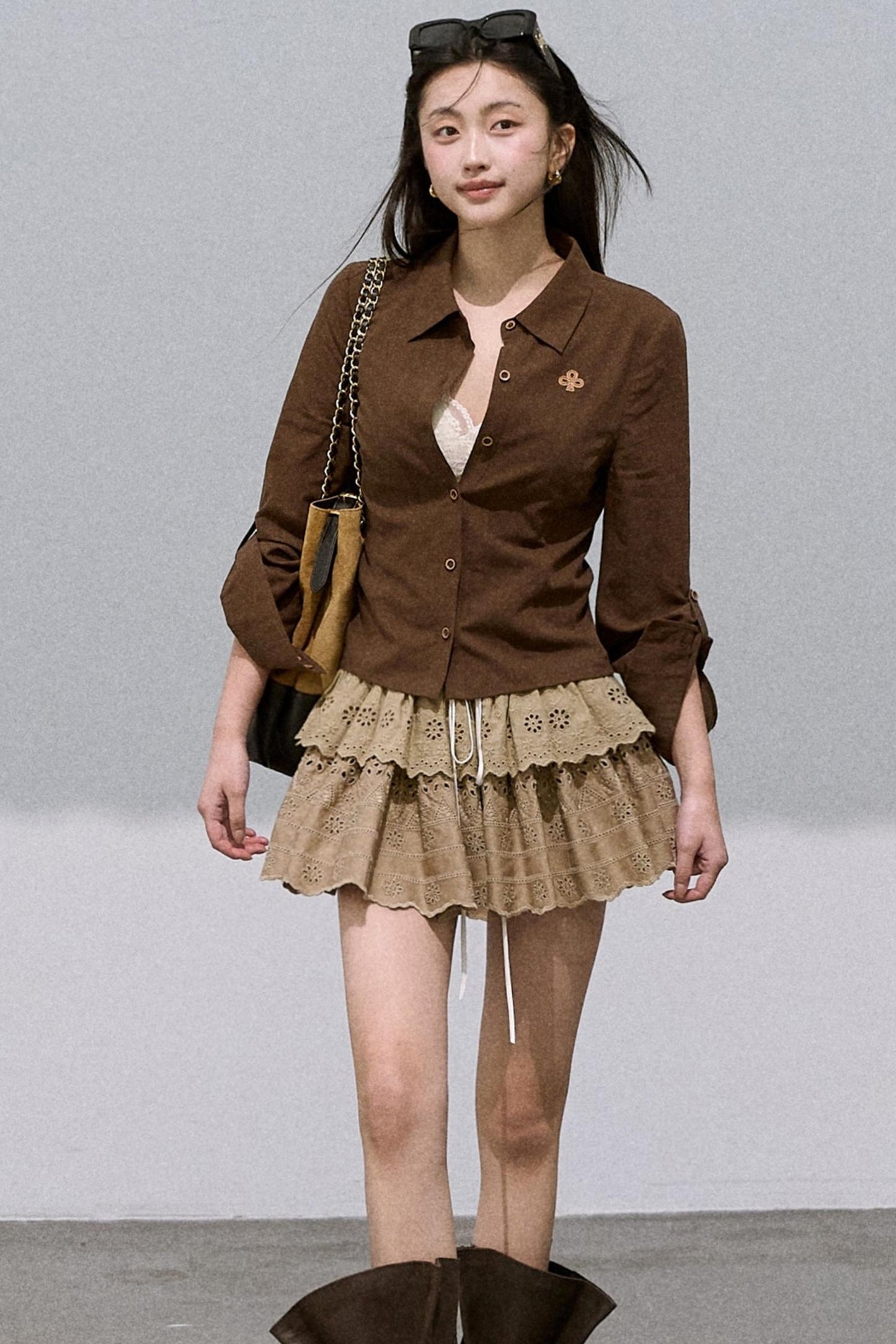 Textured Linen Cotton Long Sleeve Shirt