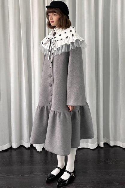 Lace Polka Dot Layered Womens Shawl