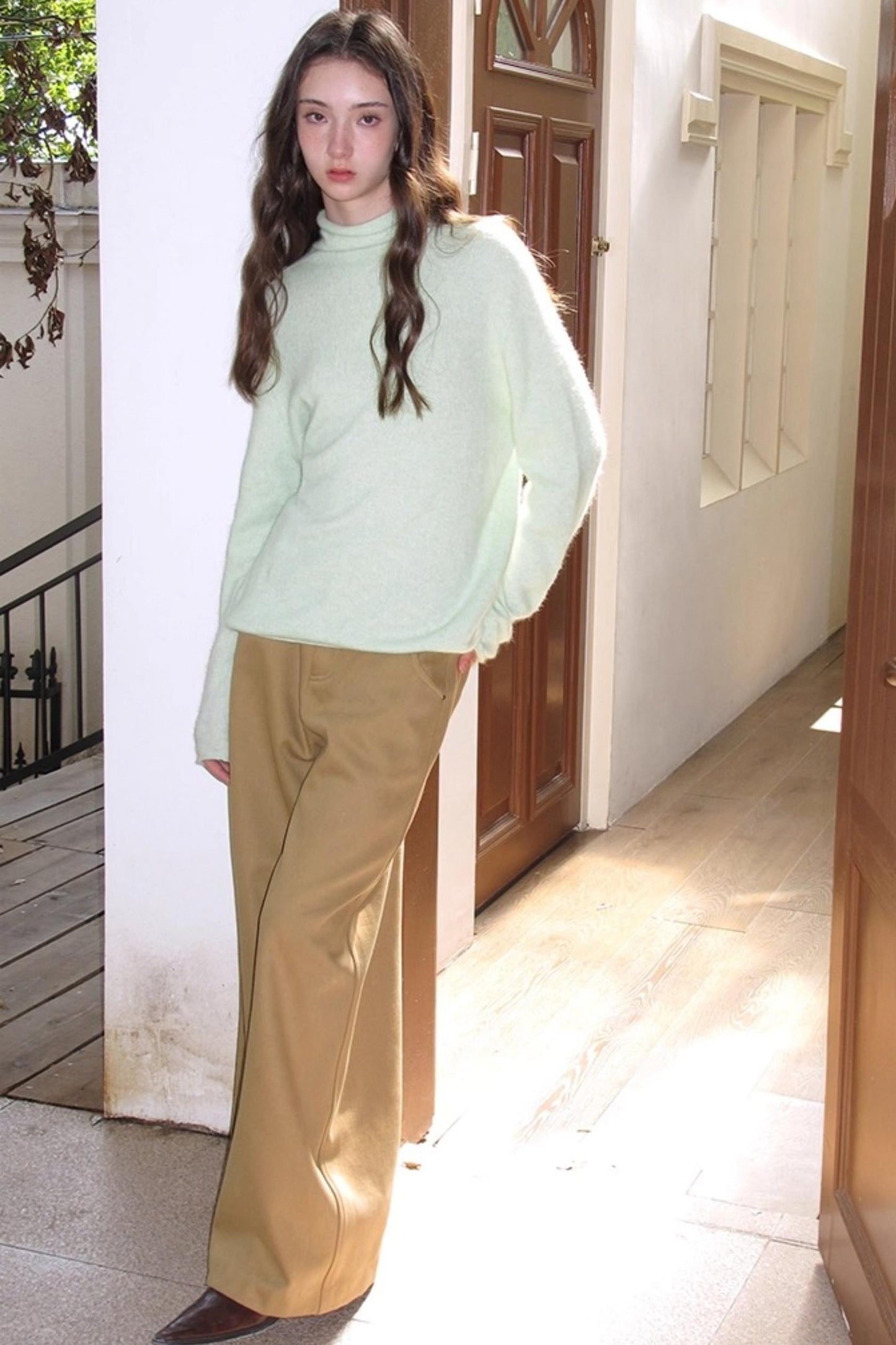 Superfine Wool Mint Sweater