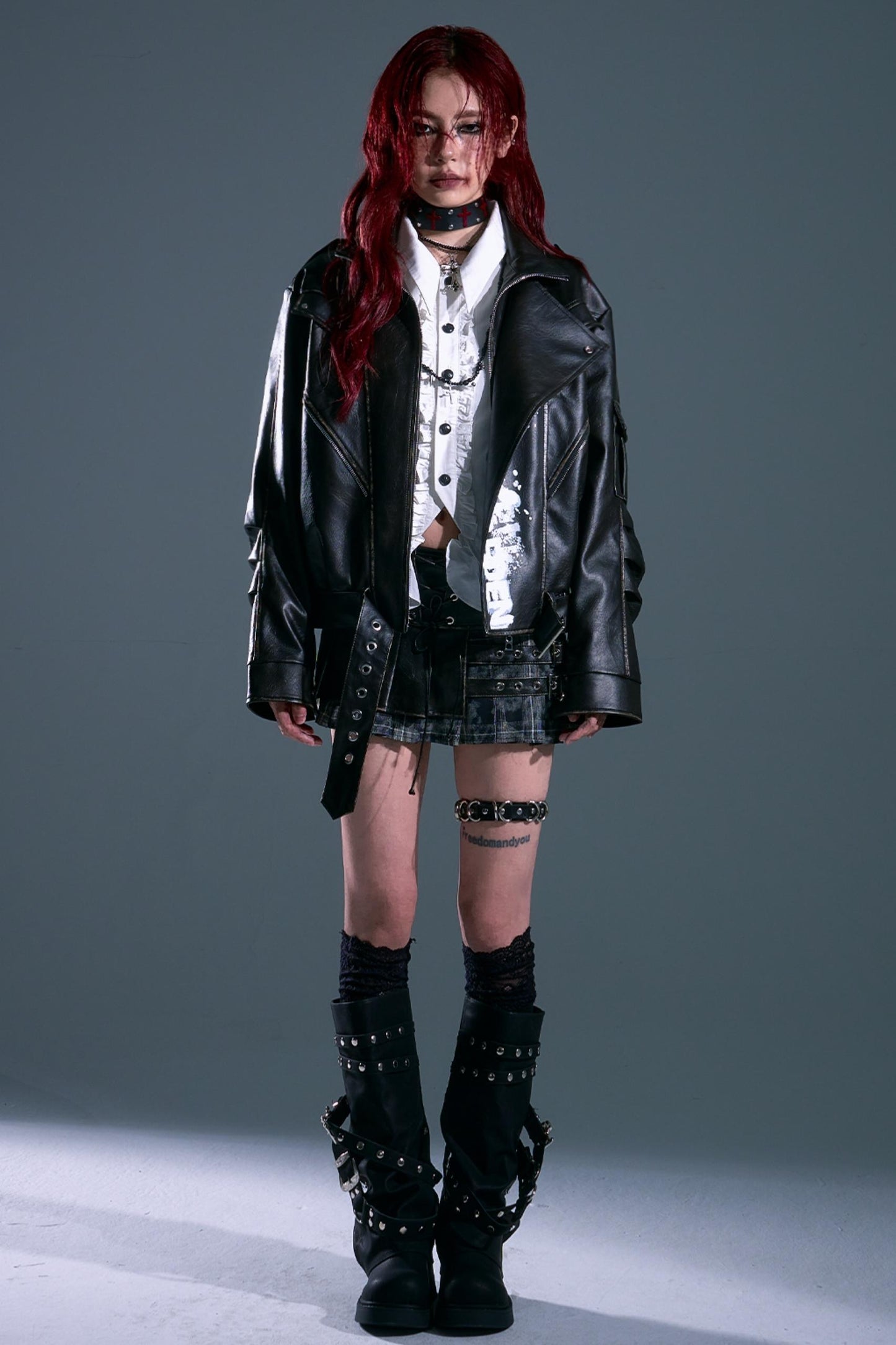 Vintage Distressed Printed Shawn Jacket