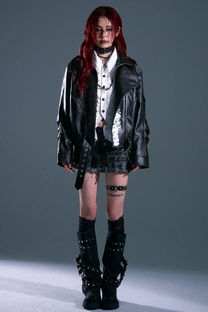 Vintage Distressed Printed Shawn Jacket