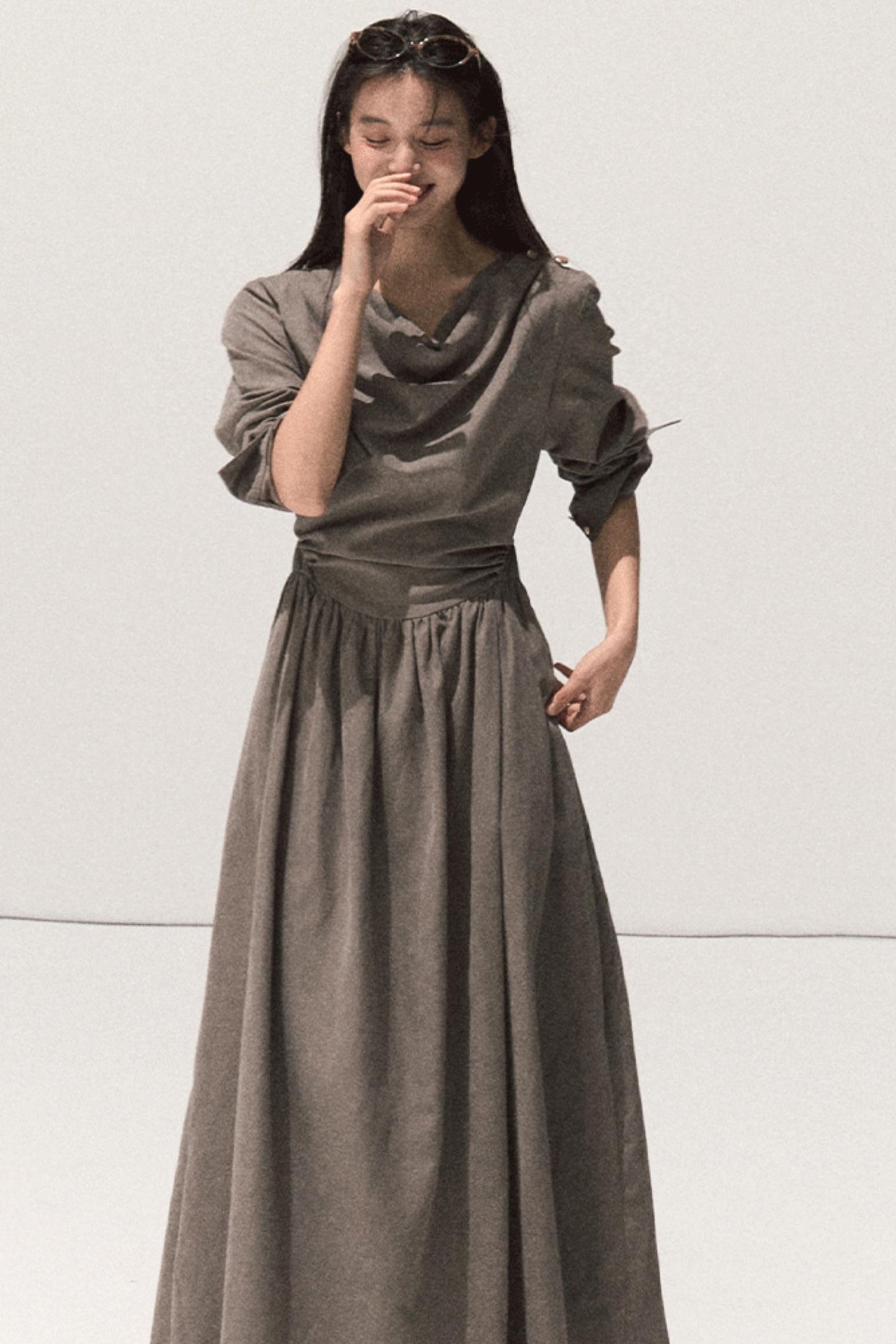 Moonlit Microvelvet Waist Dress