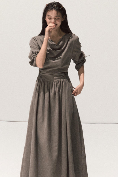 Moonlit Microvelvet Waist Dress