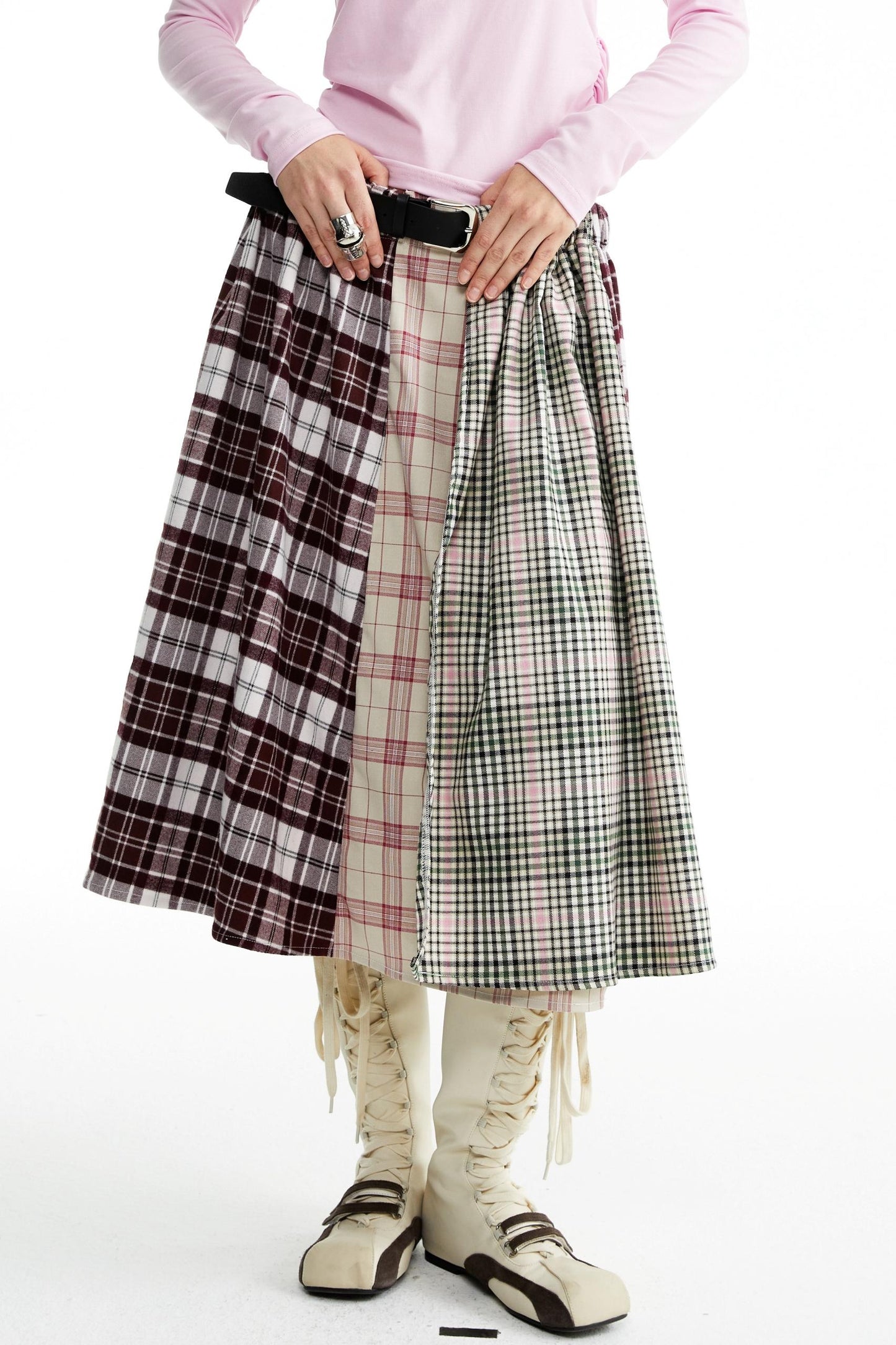 Pleated Panelled Skirt