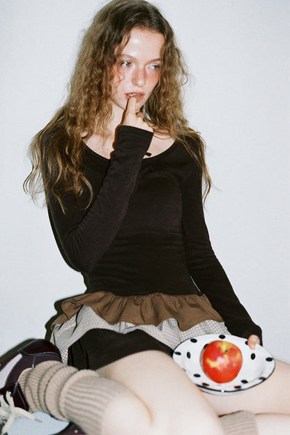 Brown Layered Dress Set