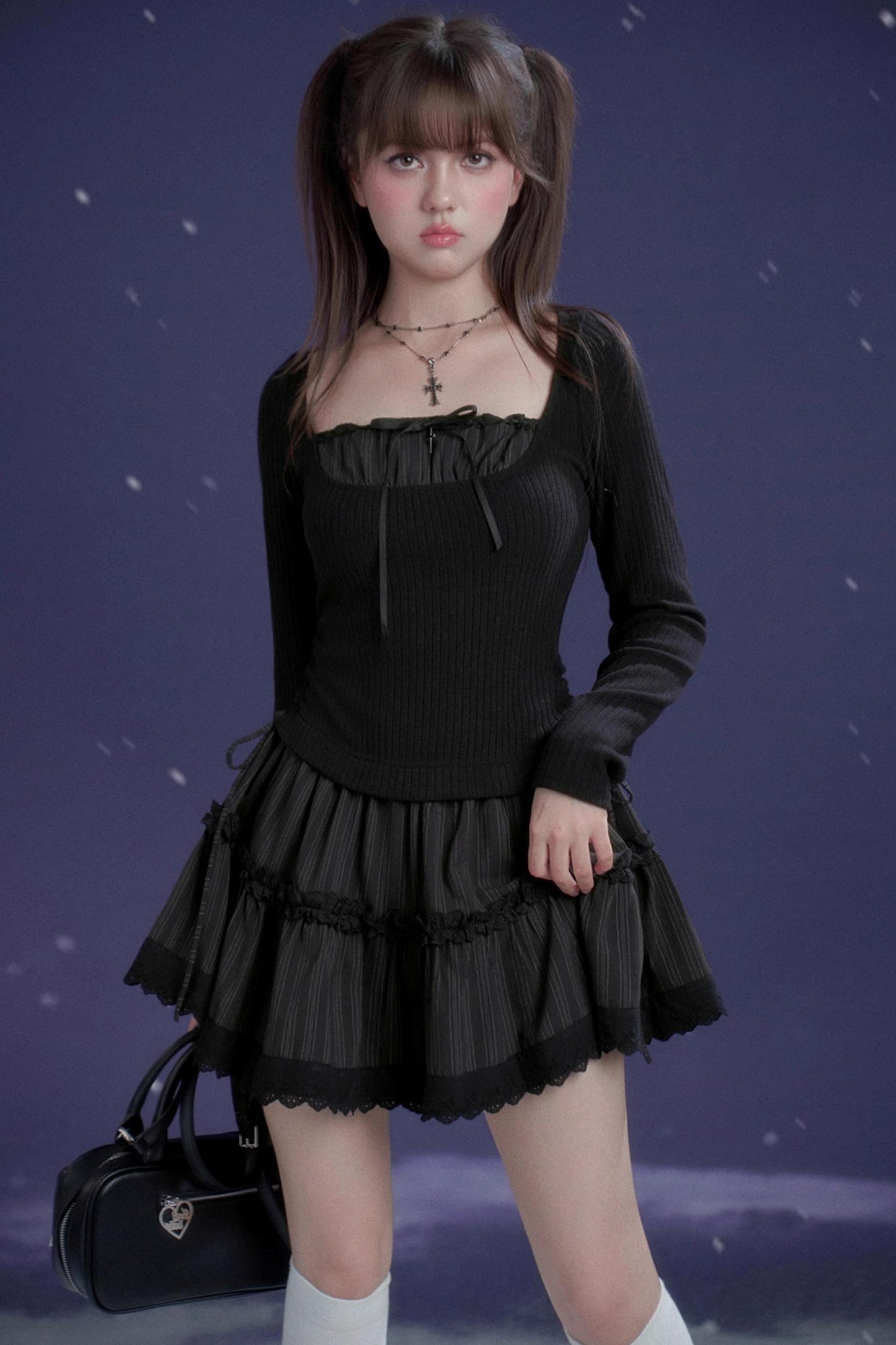 Midnight Waltz Waist-Cinching Dress