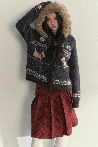 Retro Fair Isle Knitted Sweater Set-Up