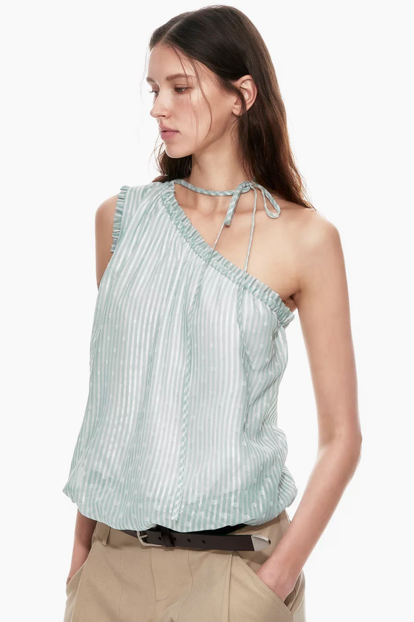 Mint Green Asymmetrical Top