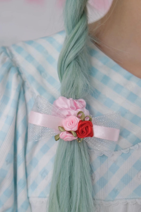 Vintage Rose Pink Bowknot Hairpin Set-Up