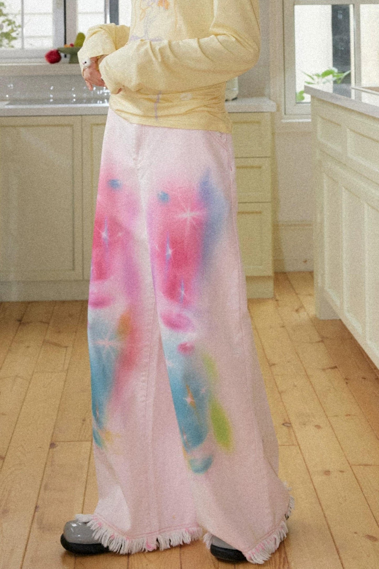 Light Pink Universe Denim Pants