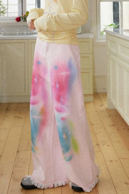 Light Pink Universe Denim Pants