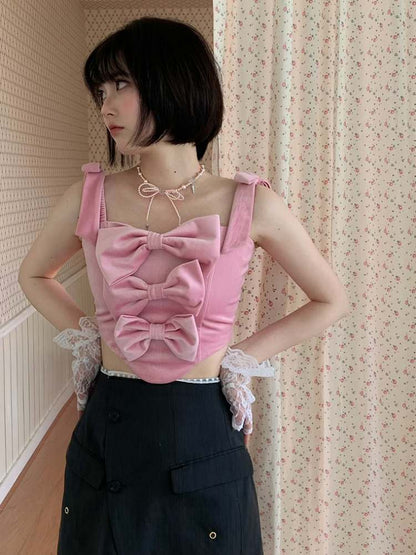 Ribbon Velvet Suspender Bustier