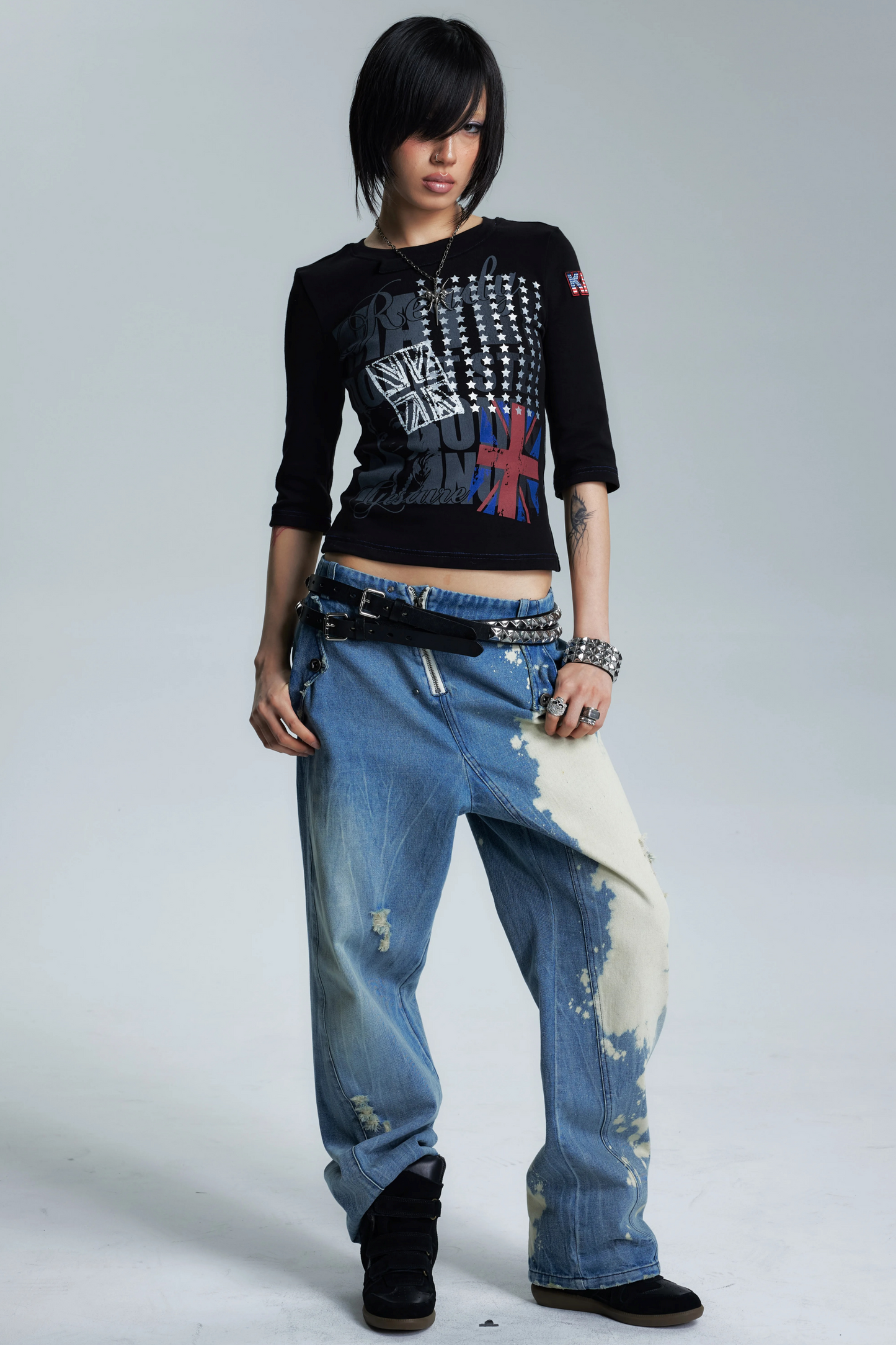 Asymmetrical Neckline Printed Top