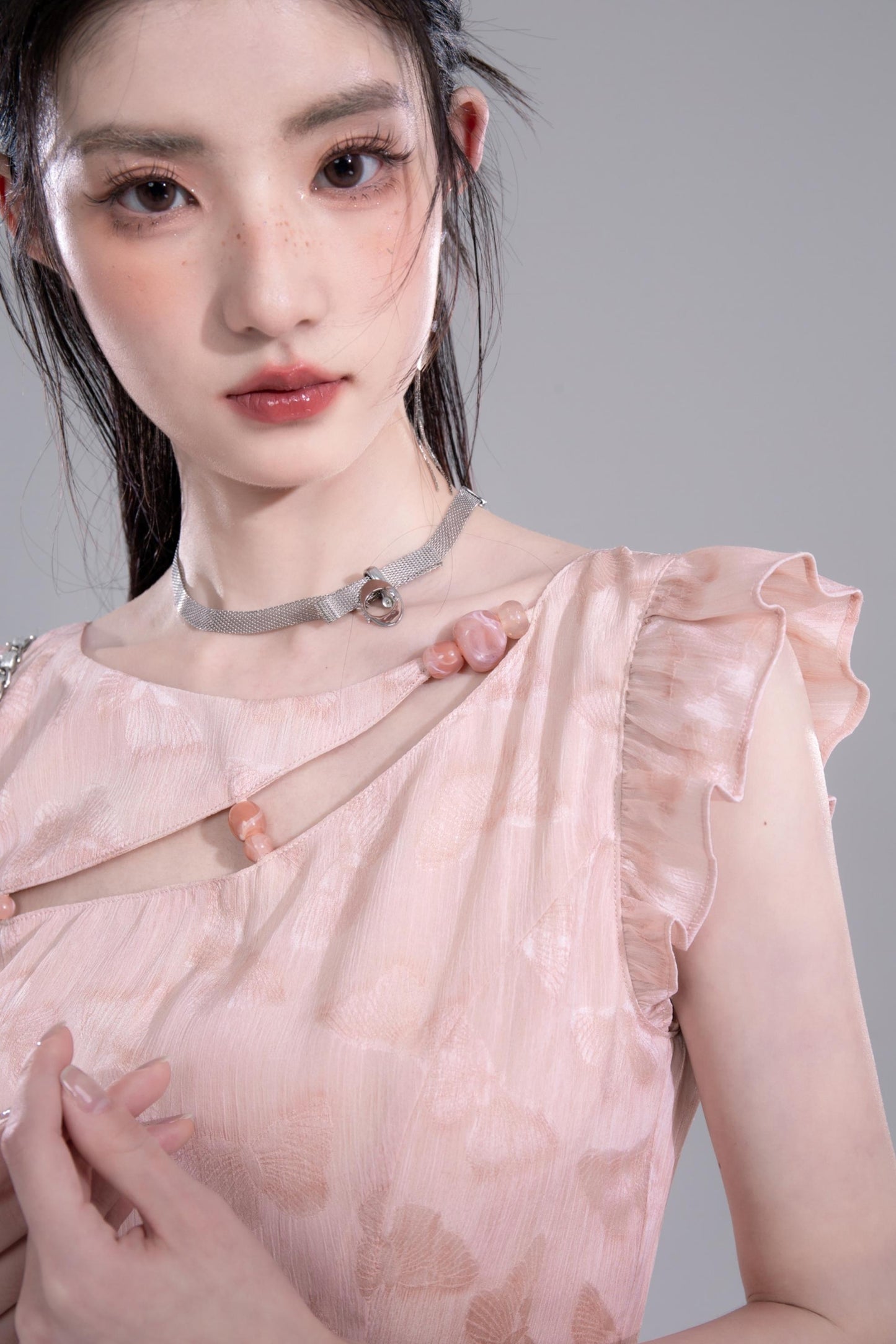 Floral Pink A-Line Dress