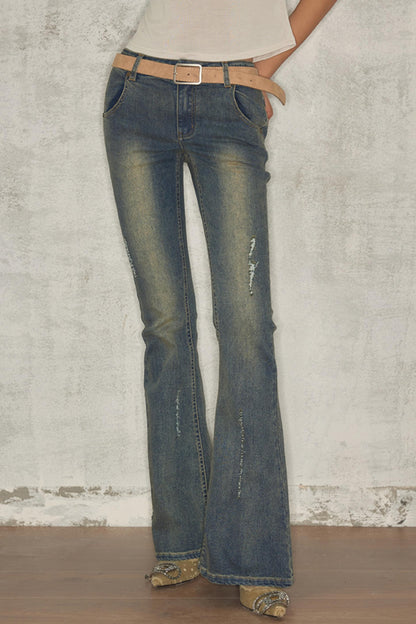 Retro Chic Distressed Skinny Jeans