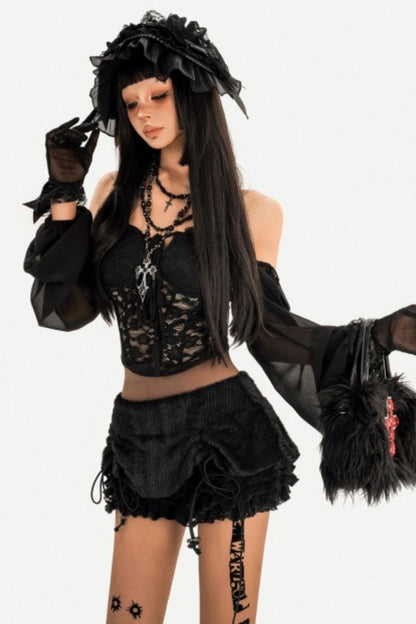 Black Lace Off-Shoulder Top