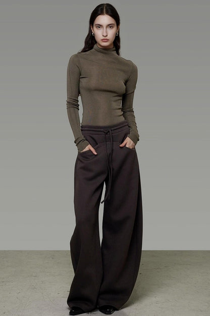 Smooth Drape Wide-Leg Pants