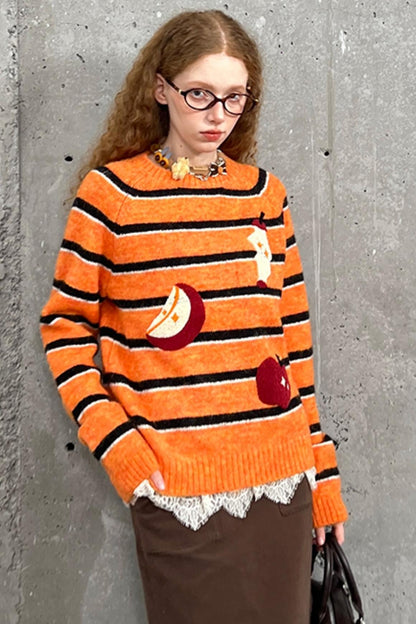 Vintage Striped Loose Winter Sweater