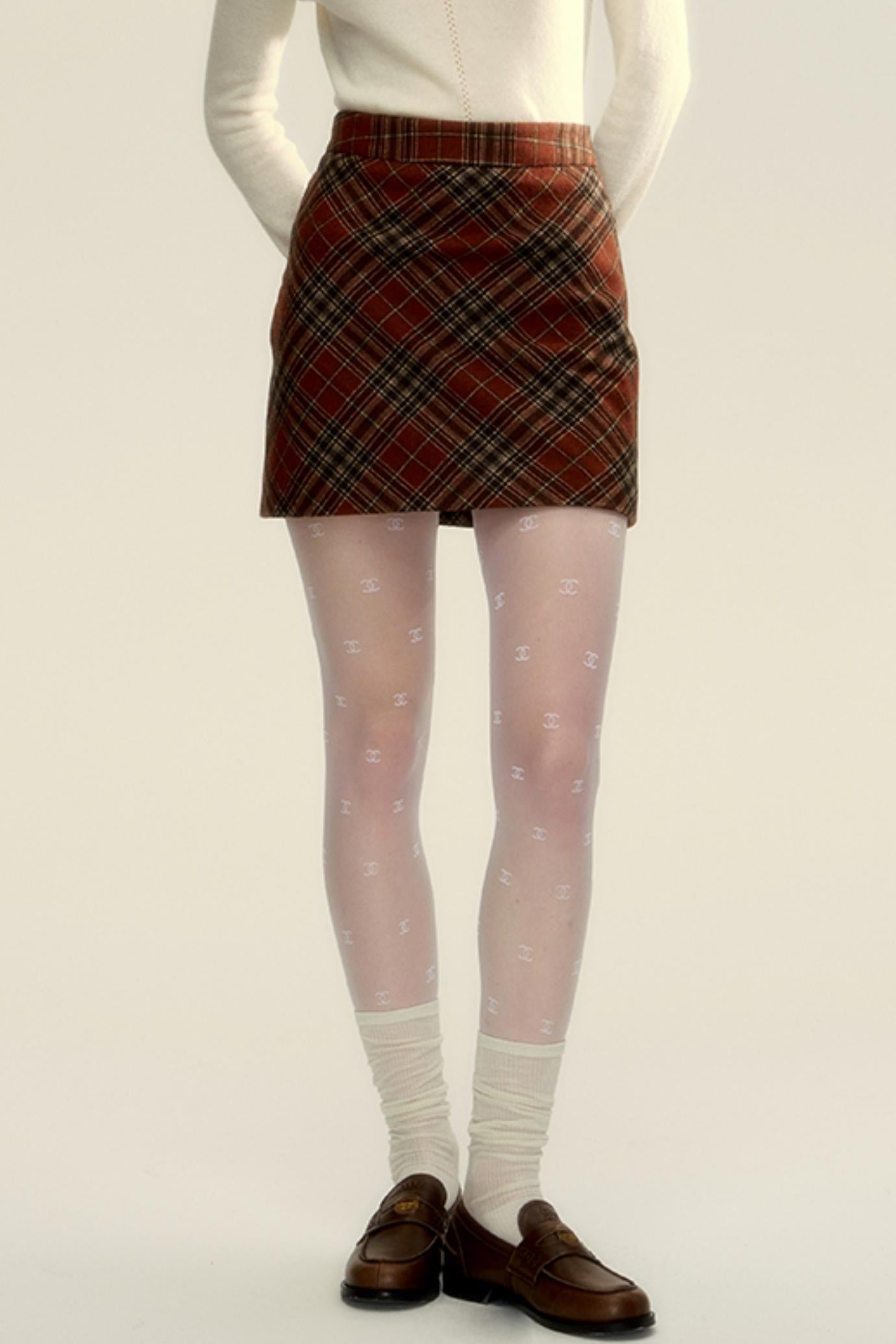 Academy of Magic Plaid Slim Skirt