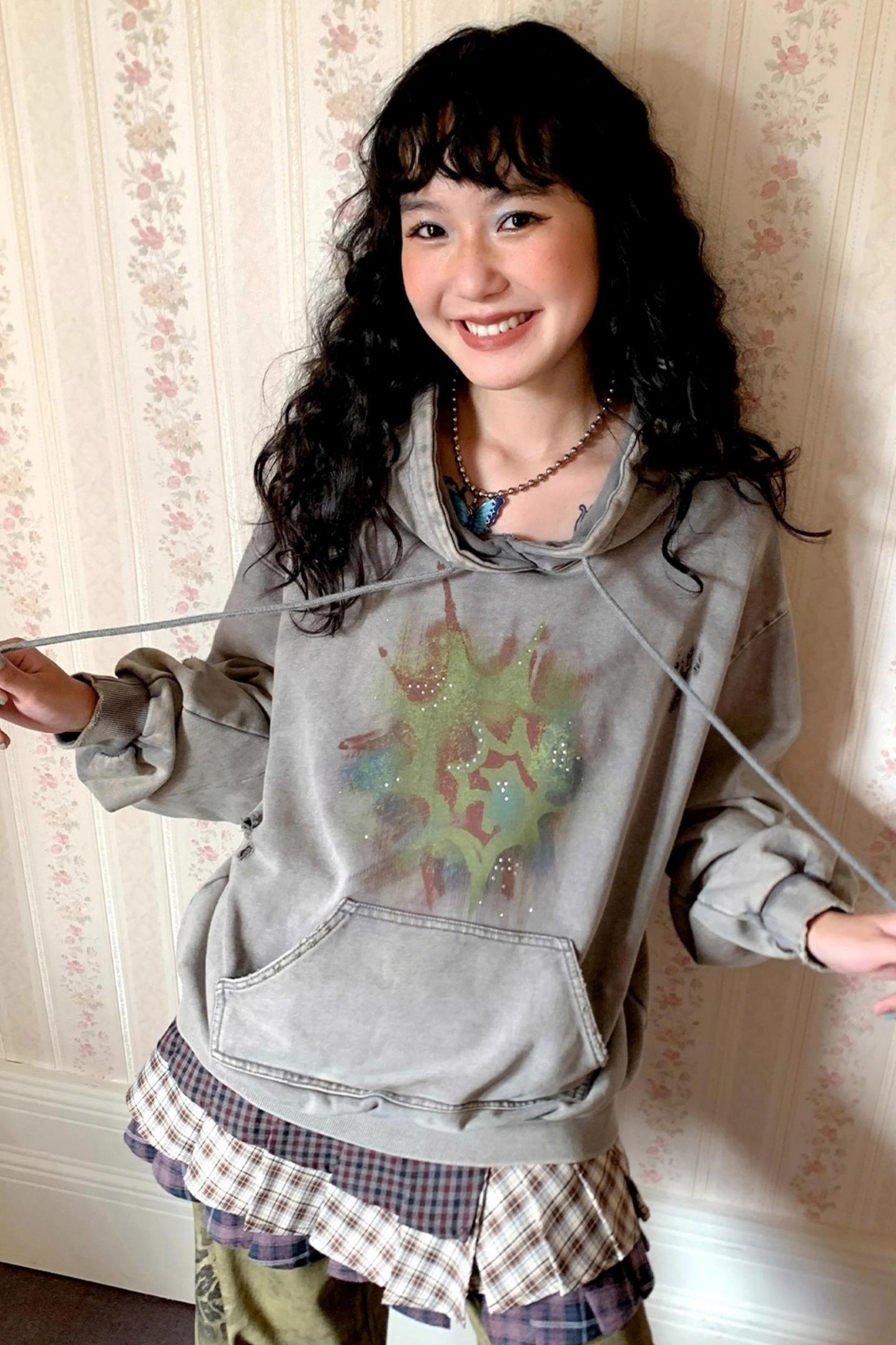 Low Tide Mark Print Hooded Top