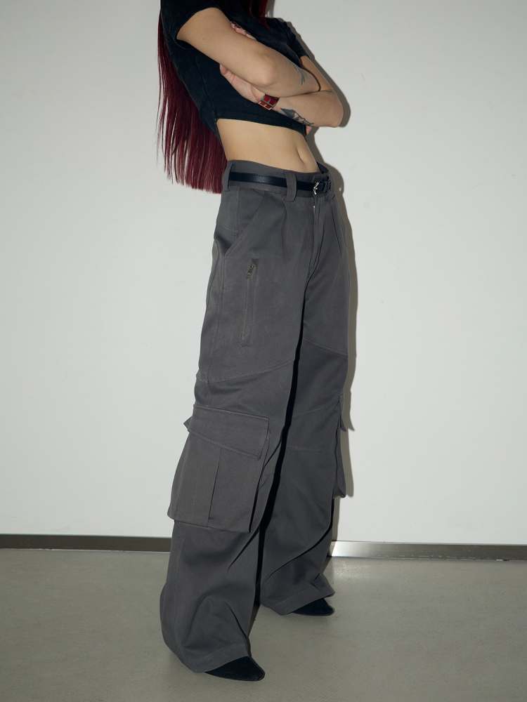 Multi Pocket Wide Leg Cargo Pants