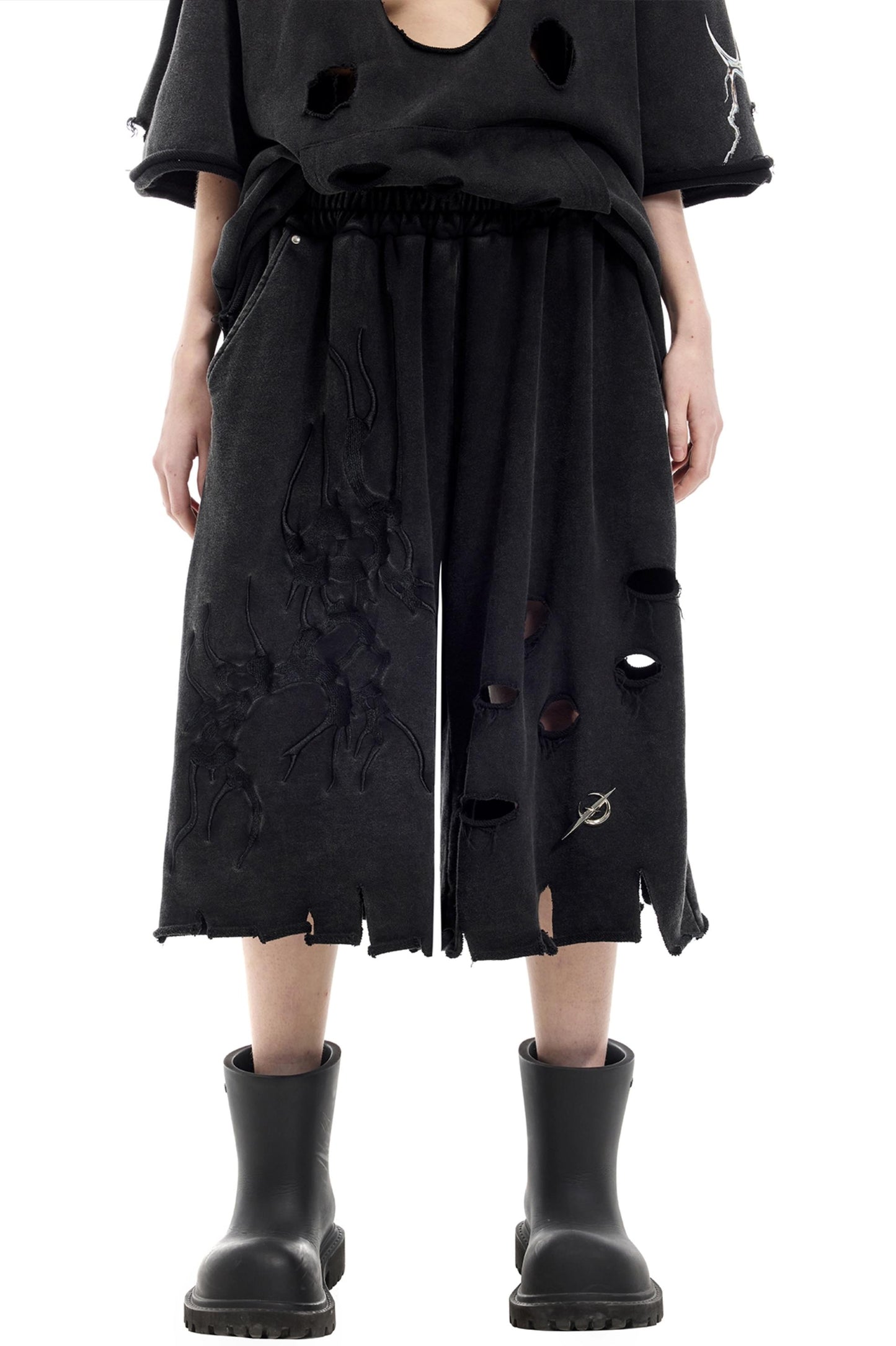 Moon Distressed Shorts