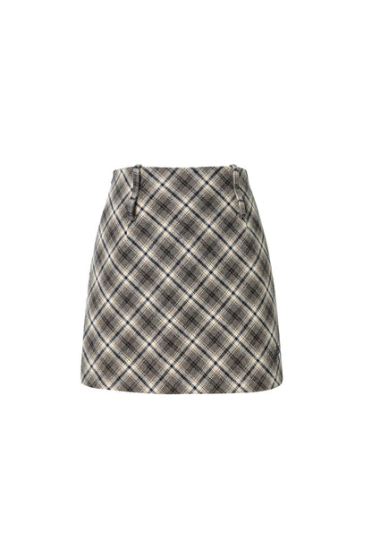 Plaid Tweed Mini Skirt