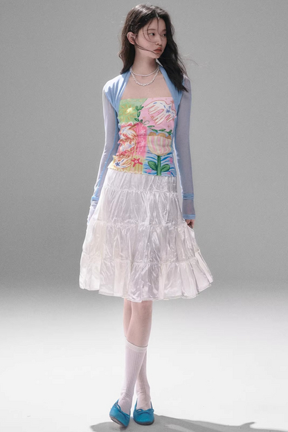Mesh Splicing Hand-Painted Vest Top