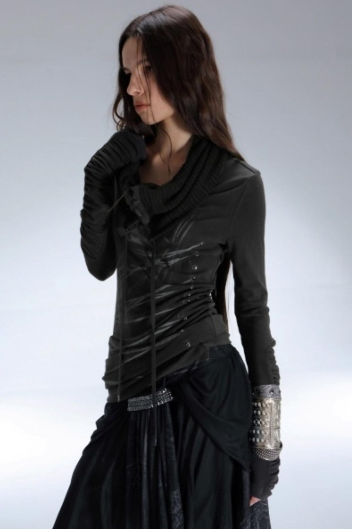 Stacked Collar Knit Top