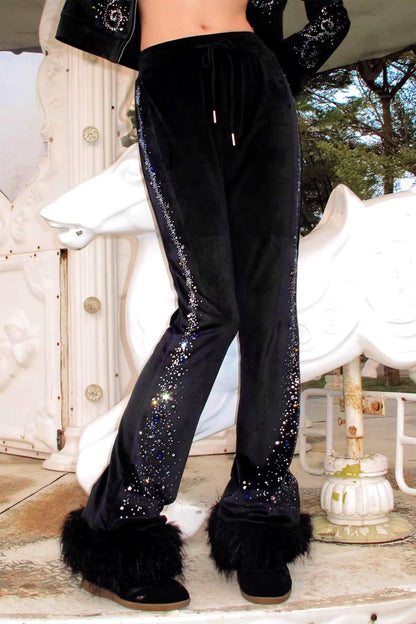 Unicorn Velvet Flared Pants