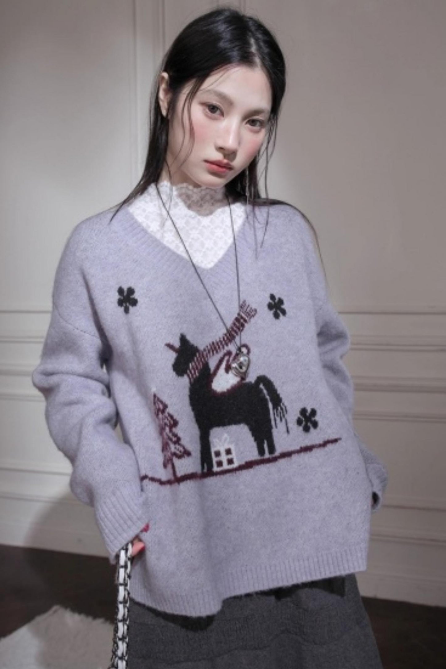 Soft Mist Purple Wool Sweater