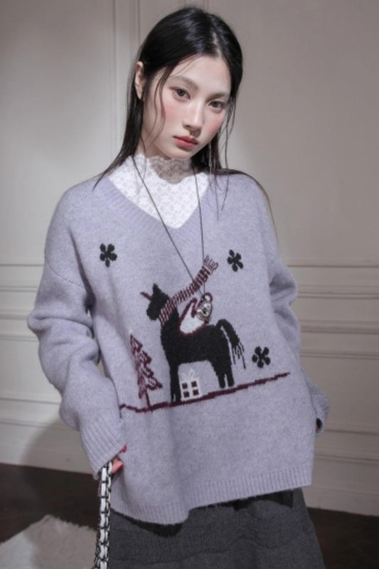 Soft Mist Purple Wool Sweater