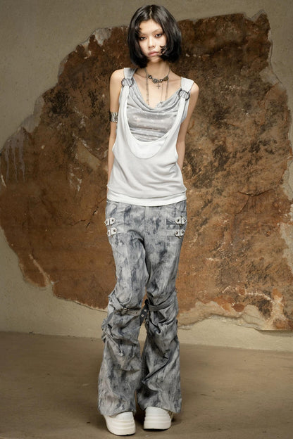 Asymmetrical Retro Sleeveless Vest