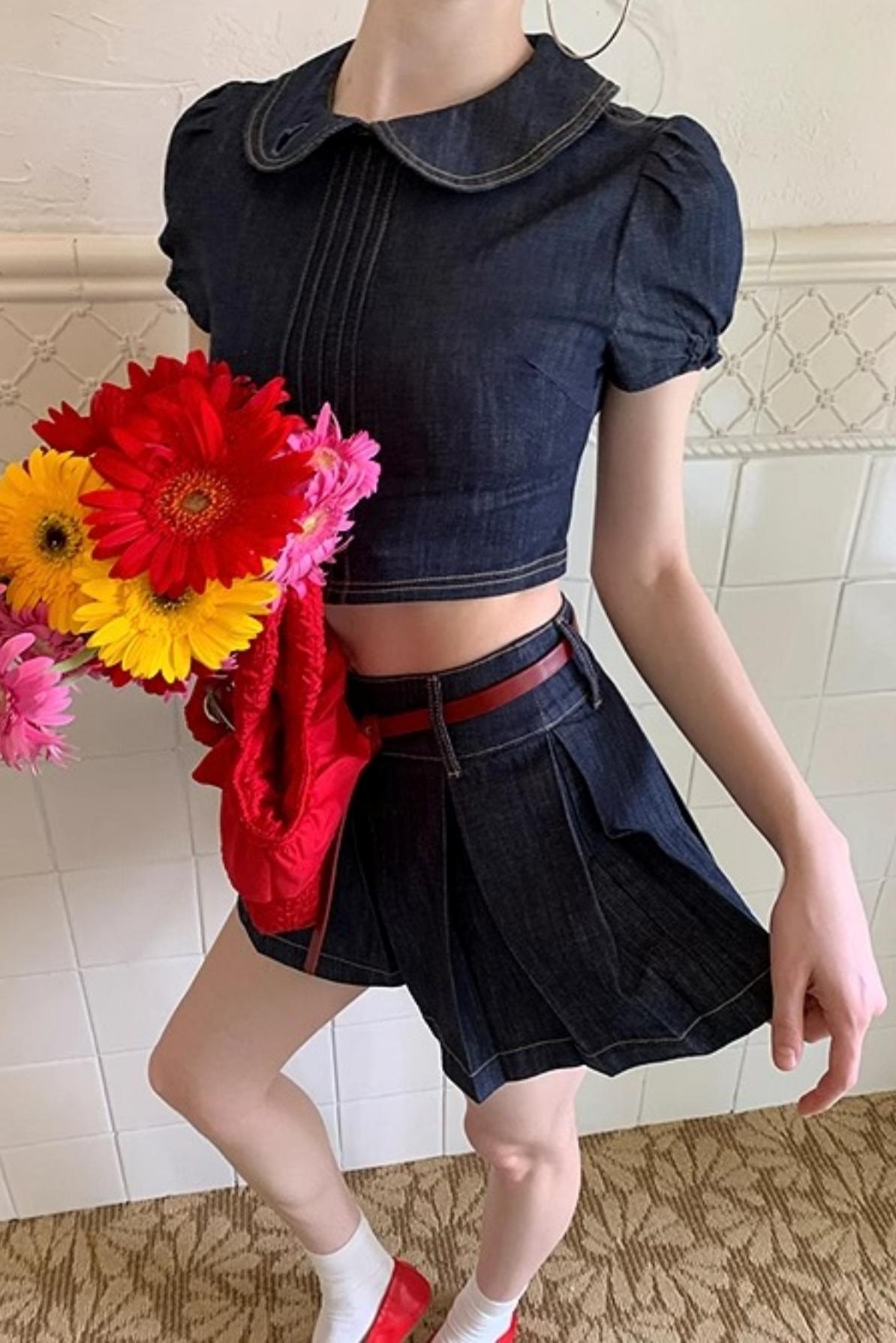 Adventure Doll Collar Denim Shirt