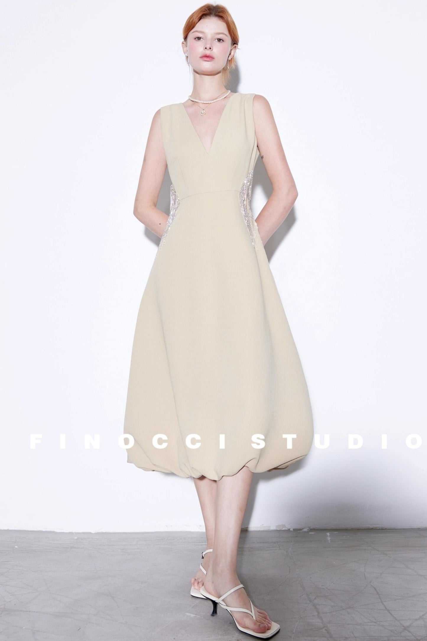 Cold Diamond V-Neck Dress