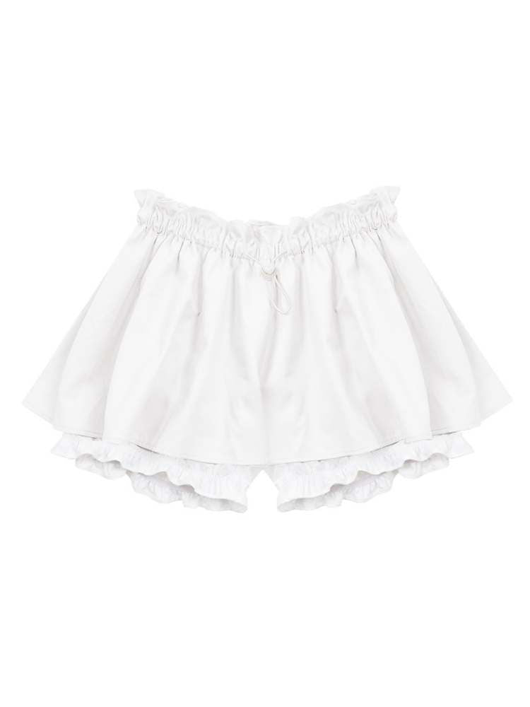 A-Line Fluffy Ruffle Skirt Pants